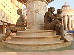 Fountain of the Mothers of Macedonia, two of four statues