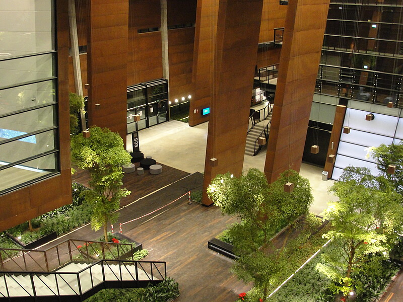 View inside the atrium of the European Solidarity Centre. 