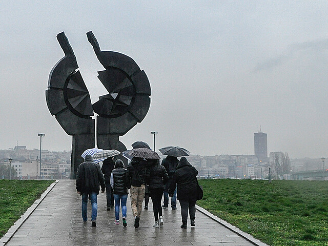 Monument to the victims of genocide on the banks of the Sava, belgrade