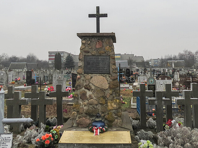 The memorial at the cemetery, Shhuchyn, Hrodna region