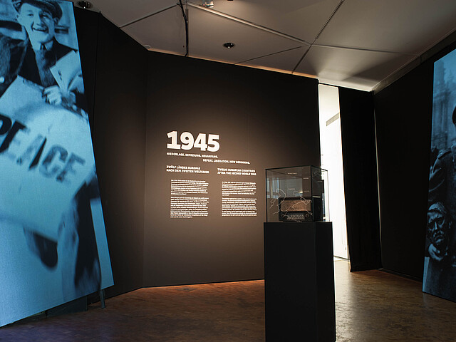 The first exhibition space and the introductory text