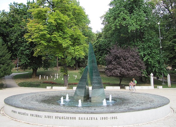 Memorial commemorating the children killed during the siege of Sarajevo.